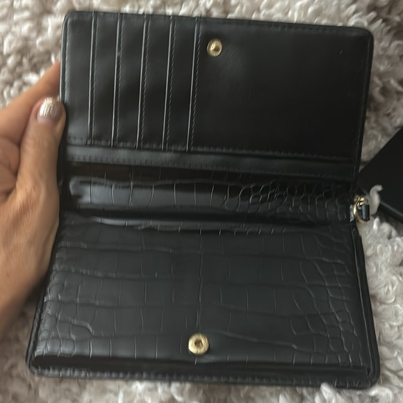 ASOS mini bag, wallet, crocodile skin black on gold chain - Picture 2 of 5